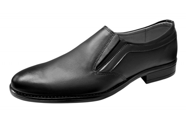 Pantofi barbati eleganti din piele naturala negru fara siret - GKR117ELN